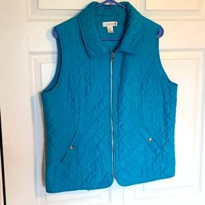 Christopher & Banks teal quilted vest
